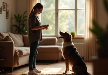 Dressage à domicile avec éducateur et chien